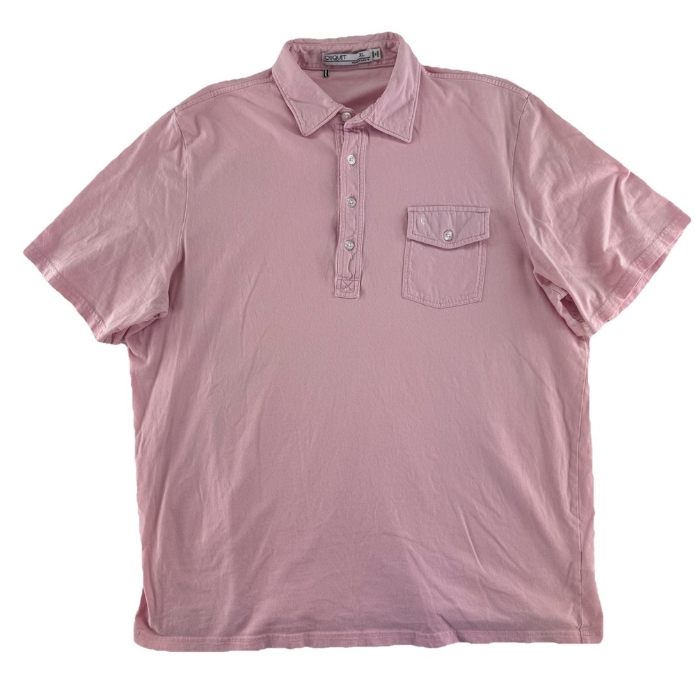 Criquet Organic Cotton Pocket Polo Shirt Mens XL‎ Pink